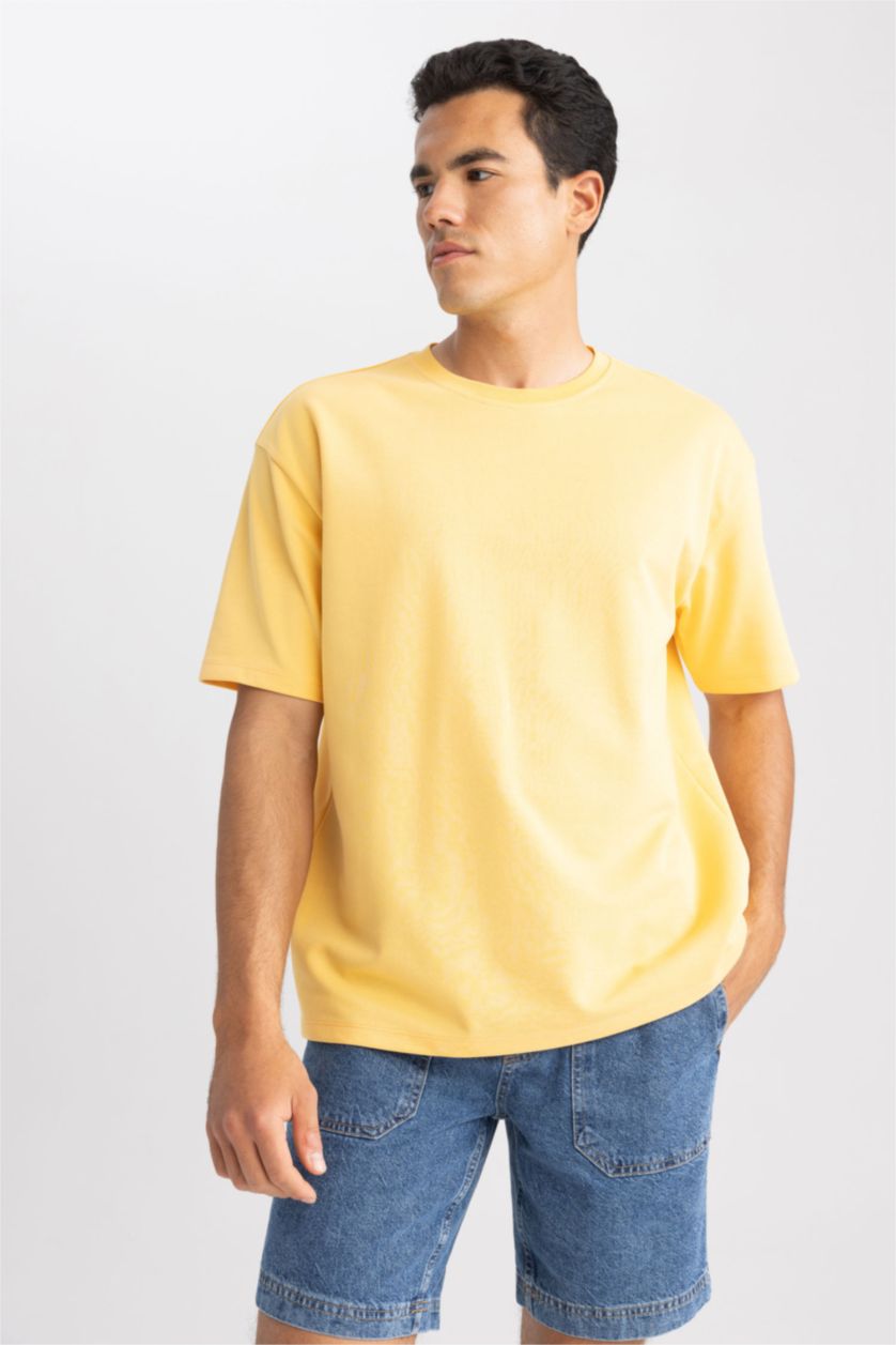 HOMME Jaune T-shirt à manches courtes Coupe Oversize