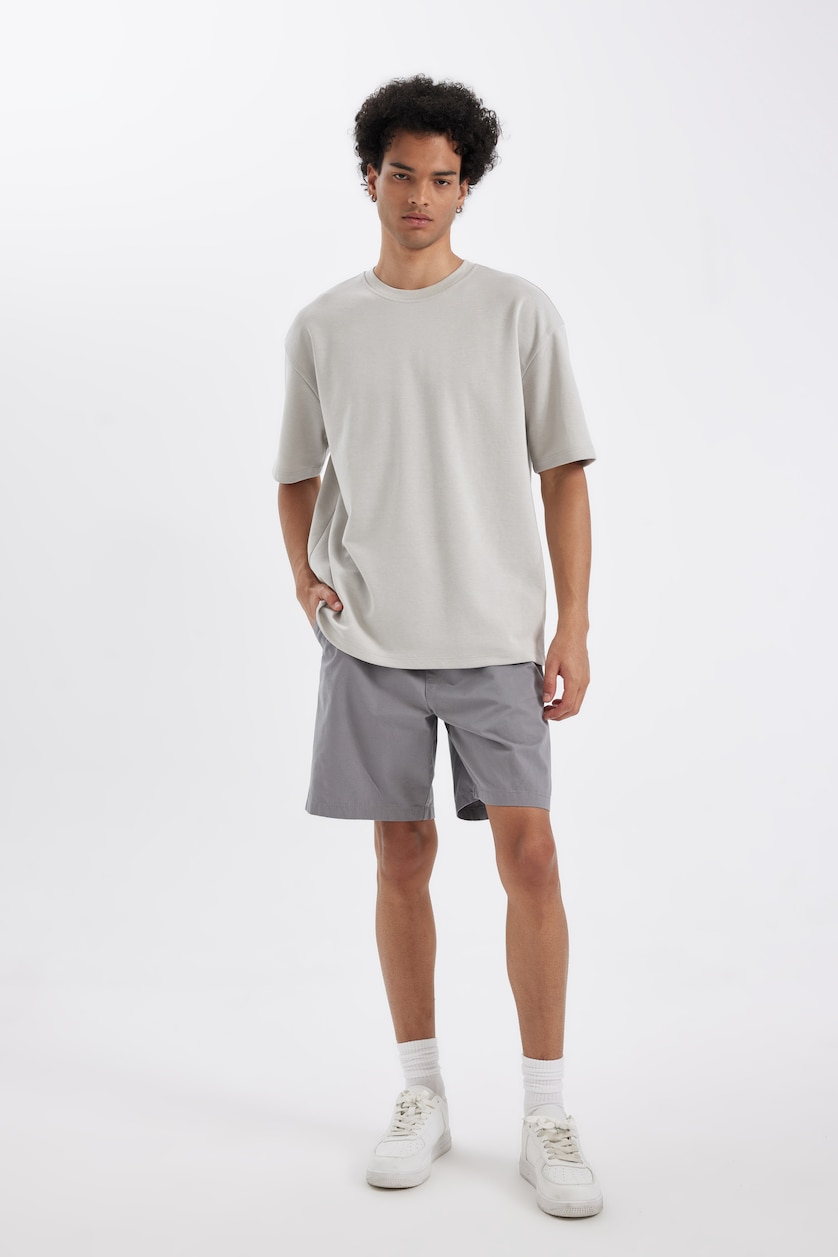 رجال رمادي فاتح Oversize Fit Short Sleeve T-Shirt