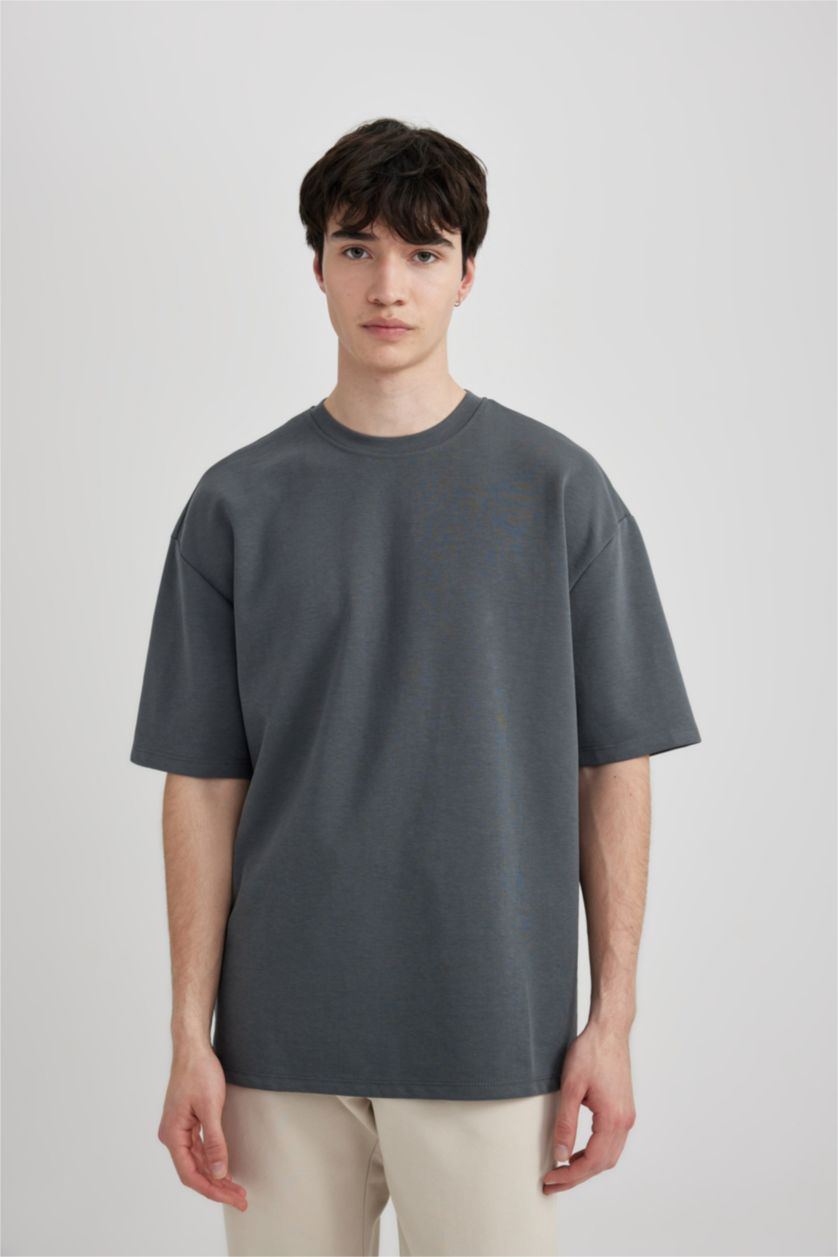 MAN Anthracite Oversize Fit Short Sleeve T-Shirt