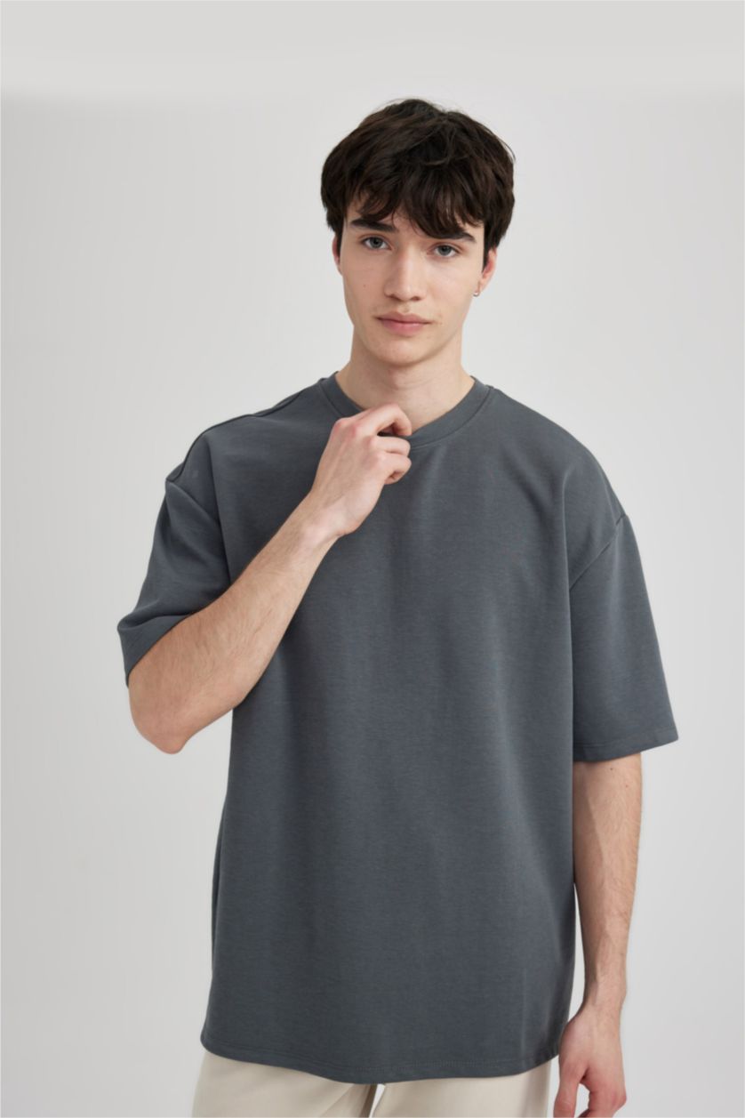 MAN Anthracite Oversize Fit Short Sleeve T-Shirt