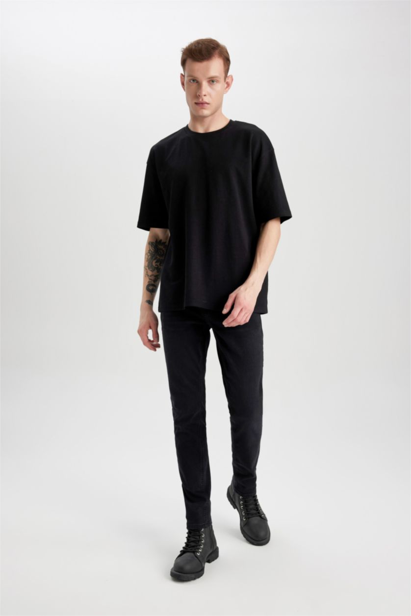 MAN Black Oversize Fit Short Sleeve T-Shirt