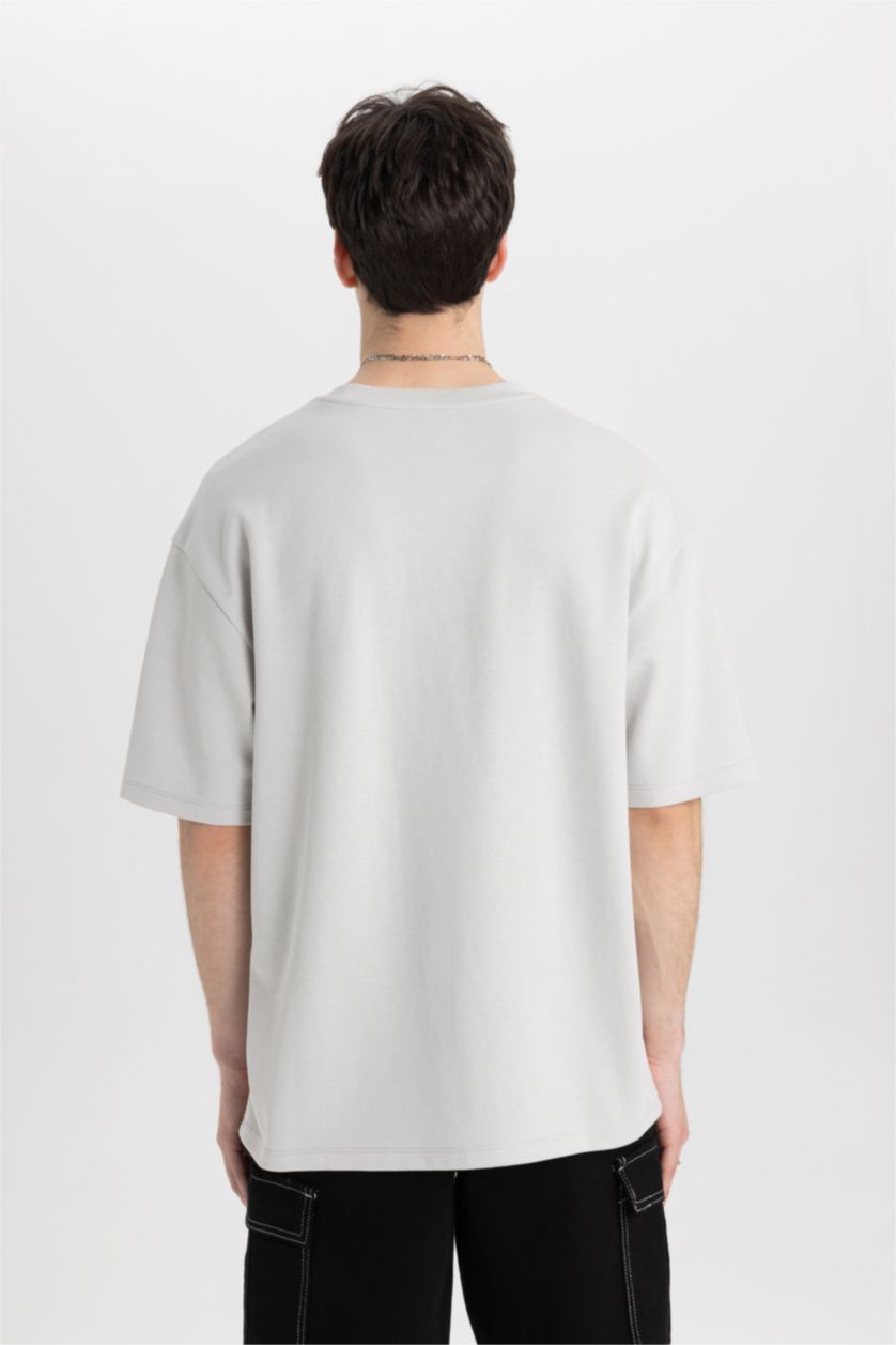 MAN Light Grey Oversize Fit Short Sleeve T-Shirt