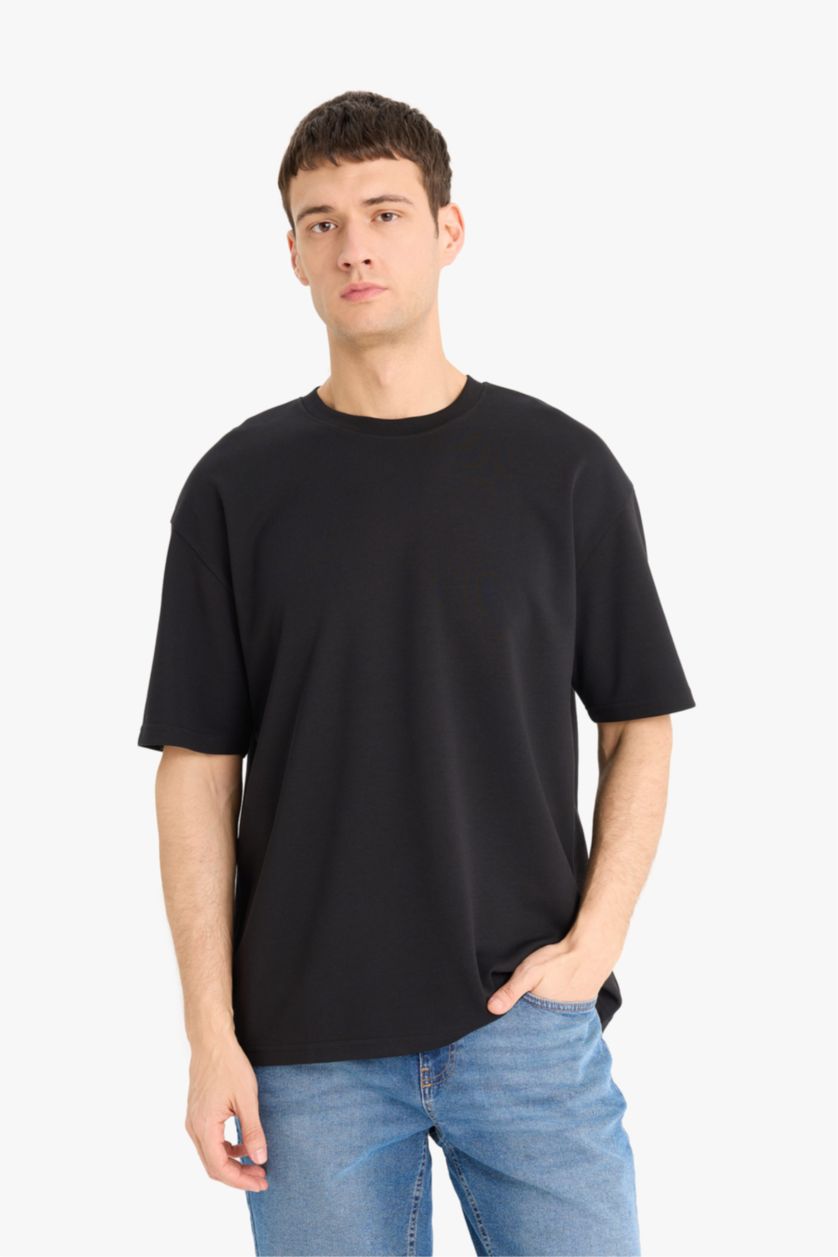 MAN Black Oversize Crew Neck Short Sleeve T-Shirt