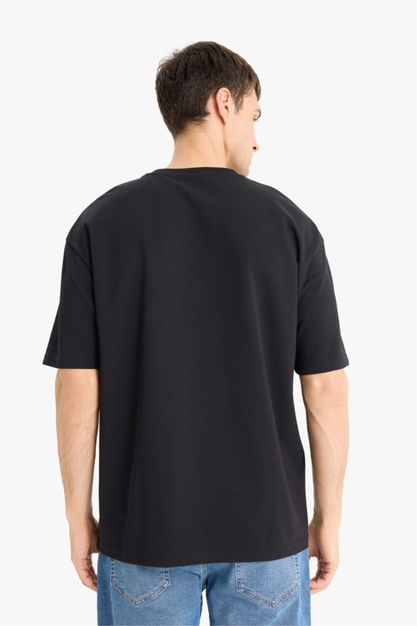 MAN Black Oversize Crew Neck Short Sleeve T-Shirt
