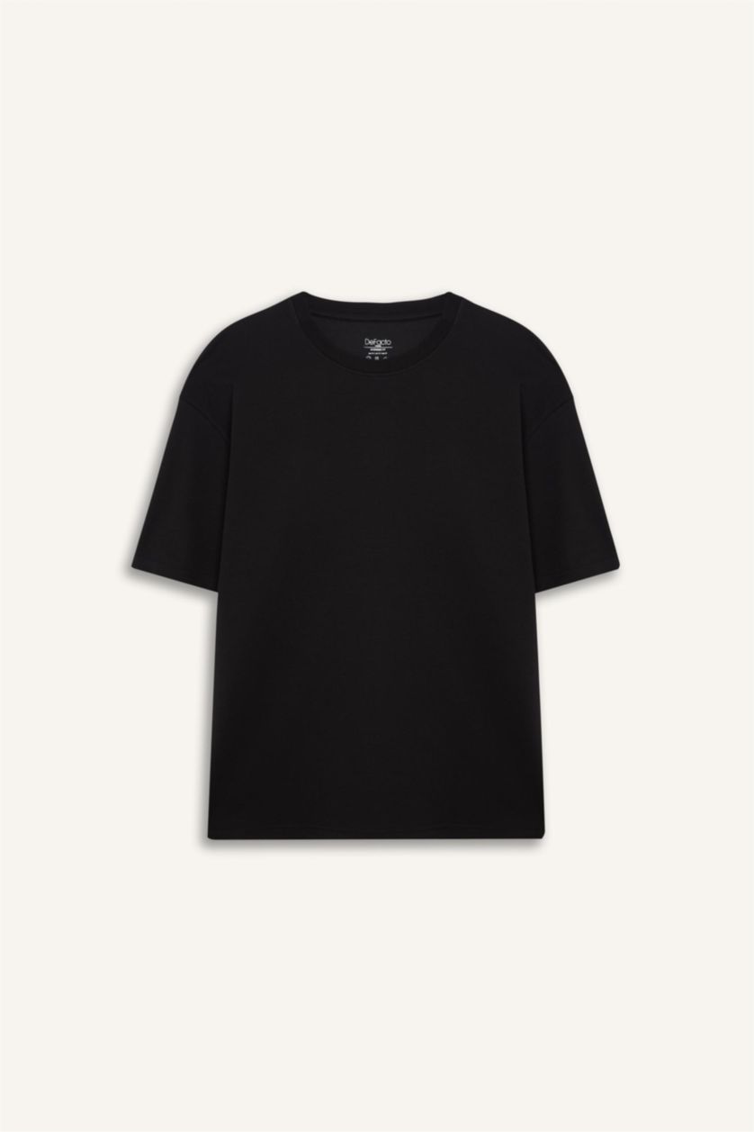 MAN Black Oversize Crew Neck Short Sleeve T-Shirt