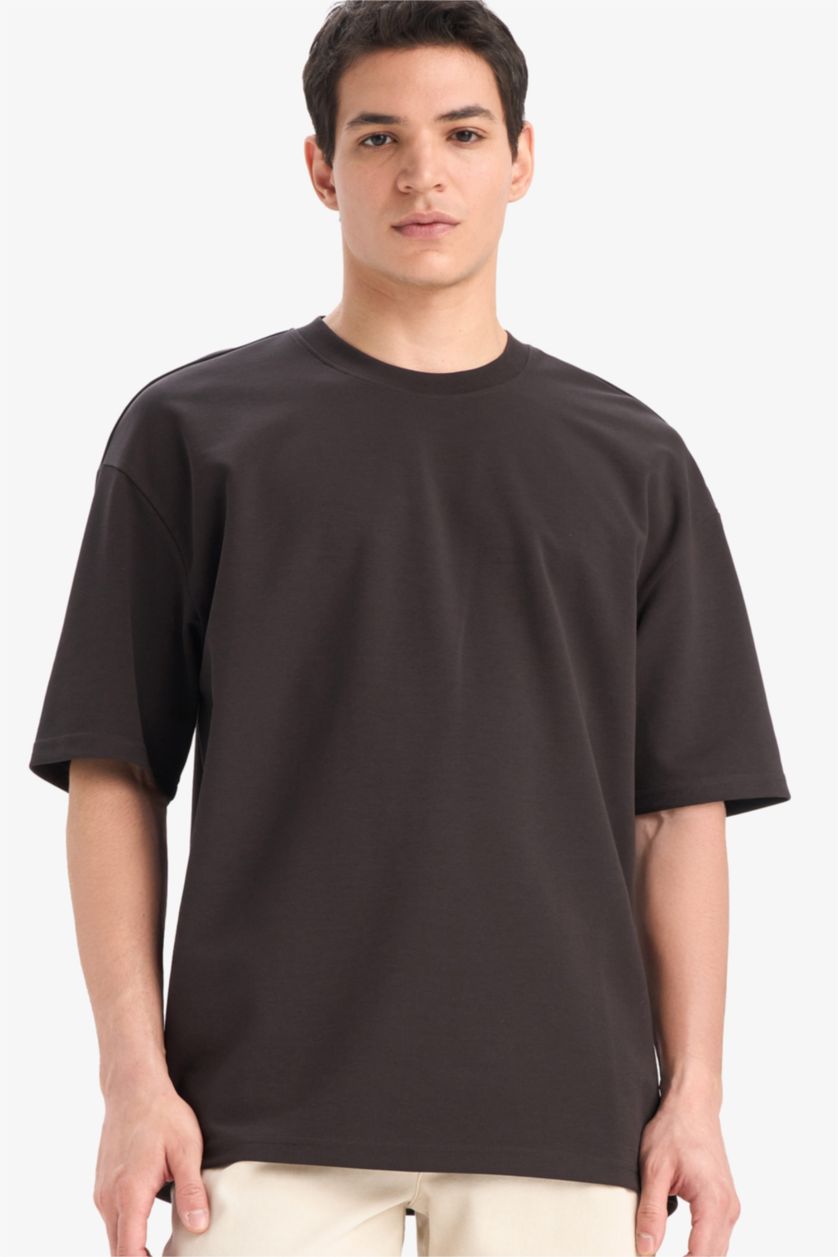 رجال بني Oversize Fit Short Sleeve T-Shirt
