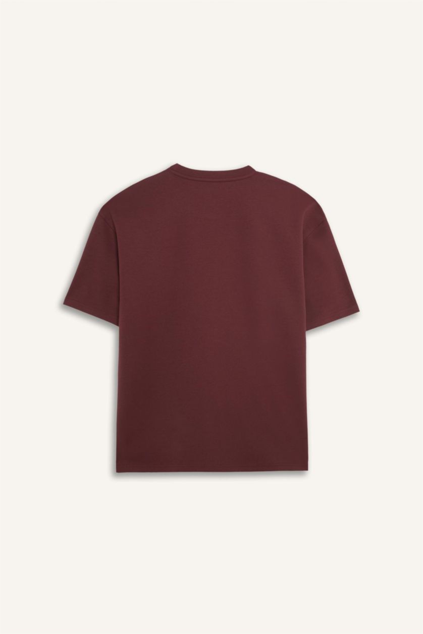 MAN Dark Bordeaux Oversize Fit Crew Neck Short Sleeve T-Shirt