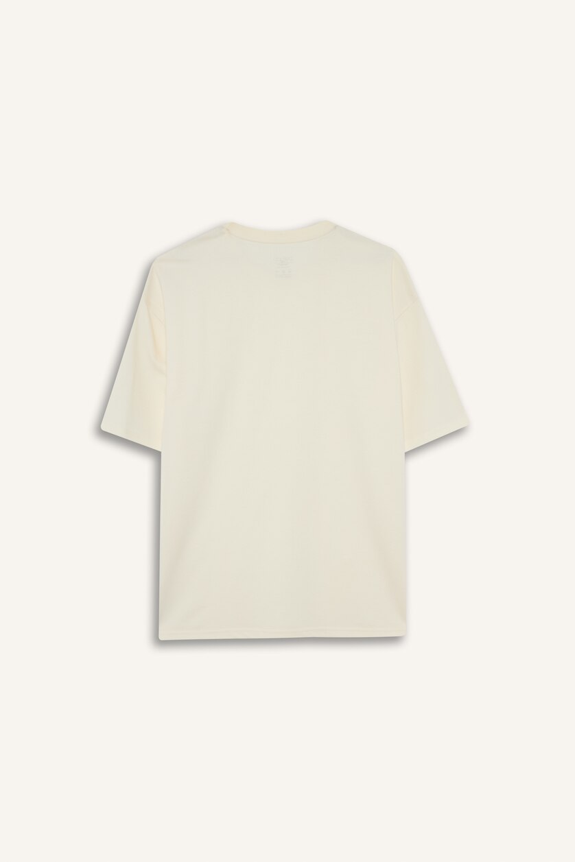 MAN Ecru Oversize Fit Short Sleeve T-Shirt