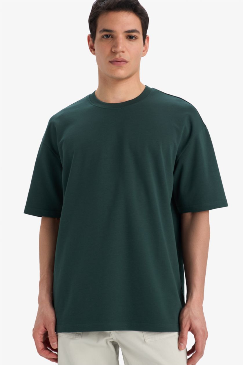 HOMME Vert Foncé Coupe Oversize T-shirt à manches courtes