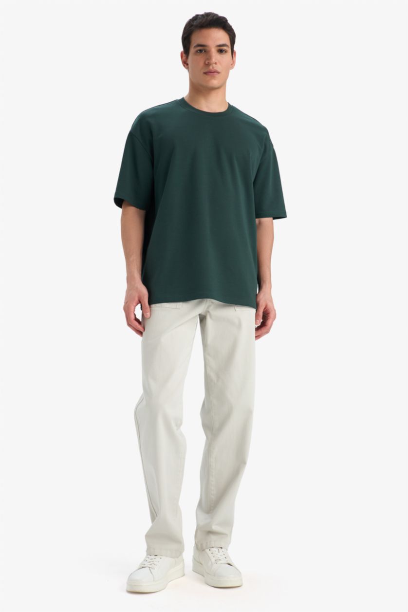 HOMME Vert Foncé Coupe Oversize T-shirt à manches courtes