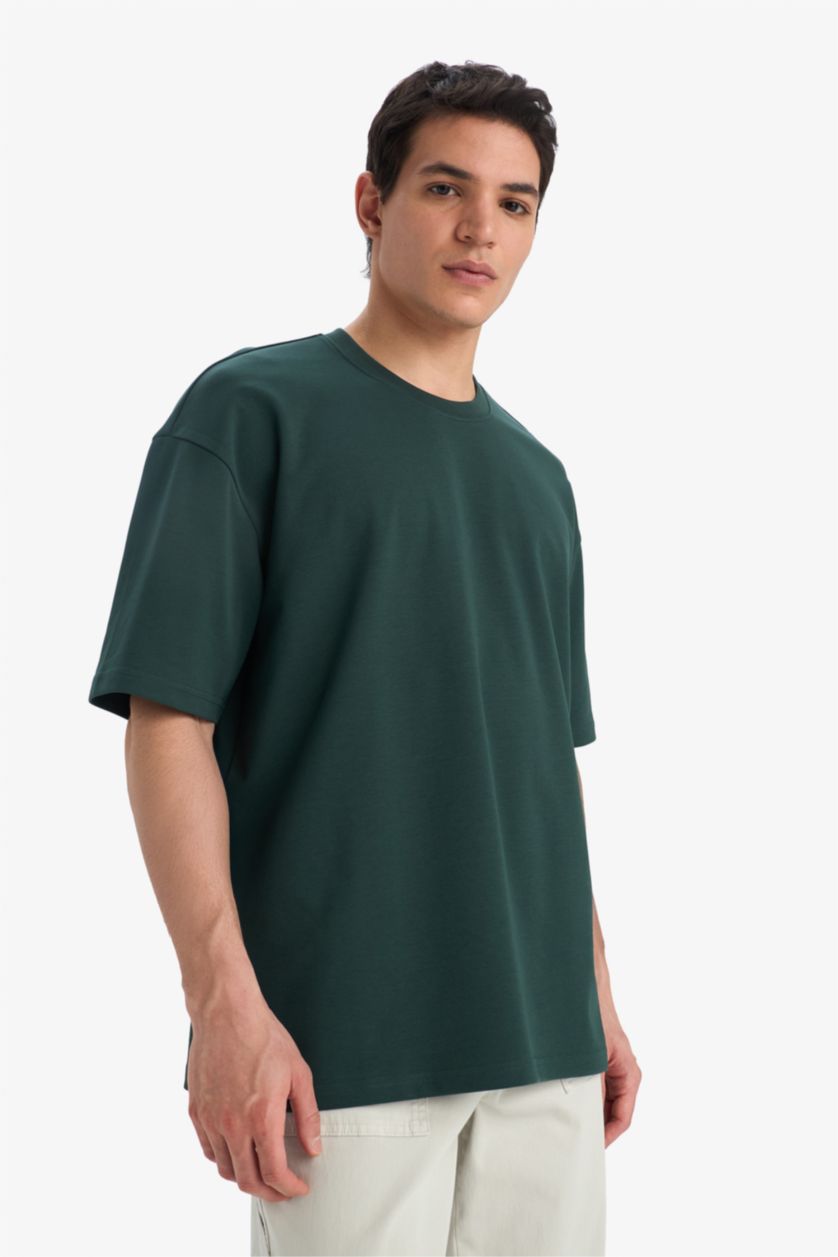 HOMME Vert Foncé Coupe Oversize T-shirt à manches courtes