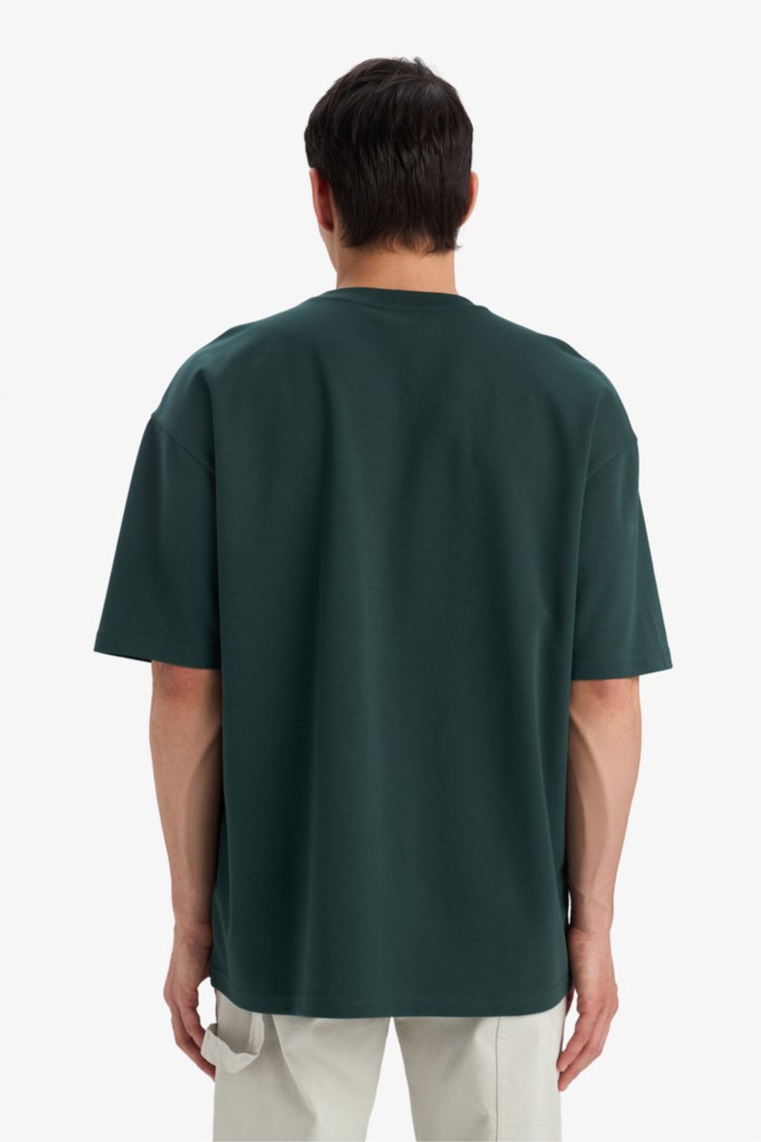HOMME Vert Foncé Coupe Oversize T-shirt à manches courtes