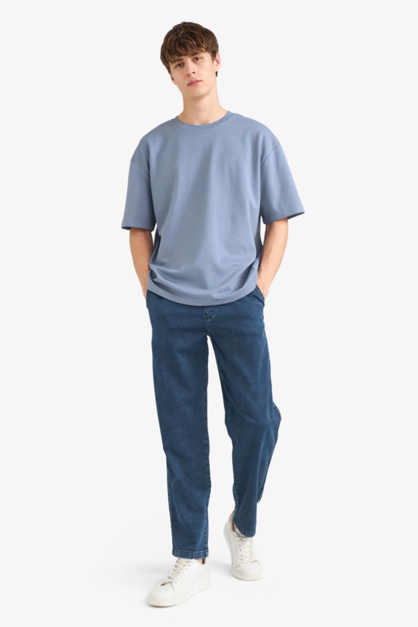 Erkek Gri Nefes Alabilen Oversize Tişört