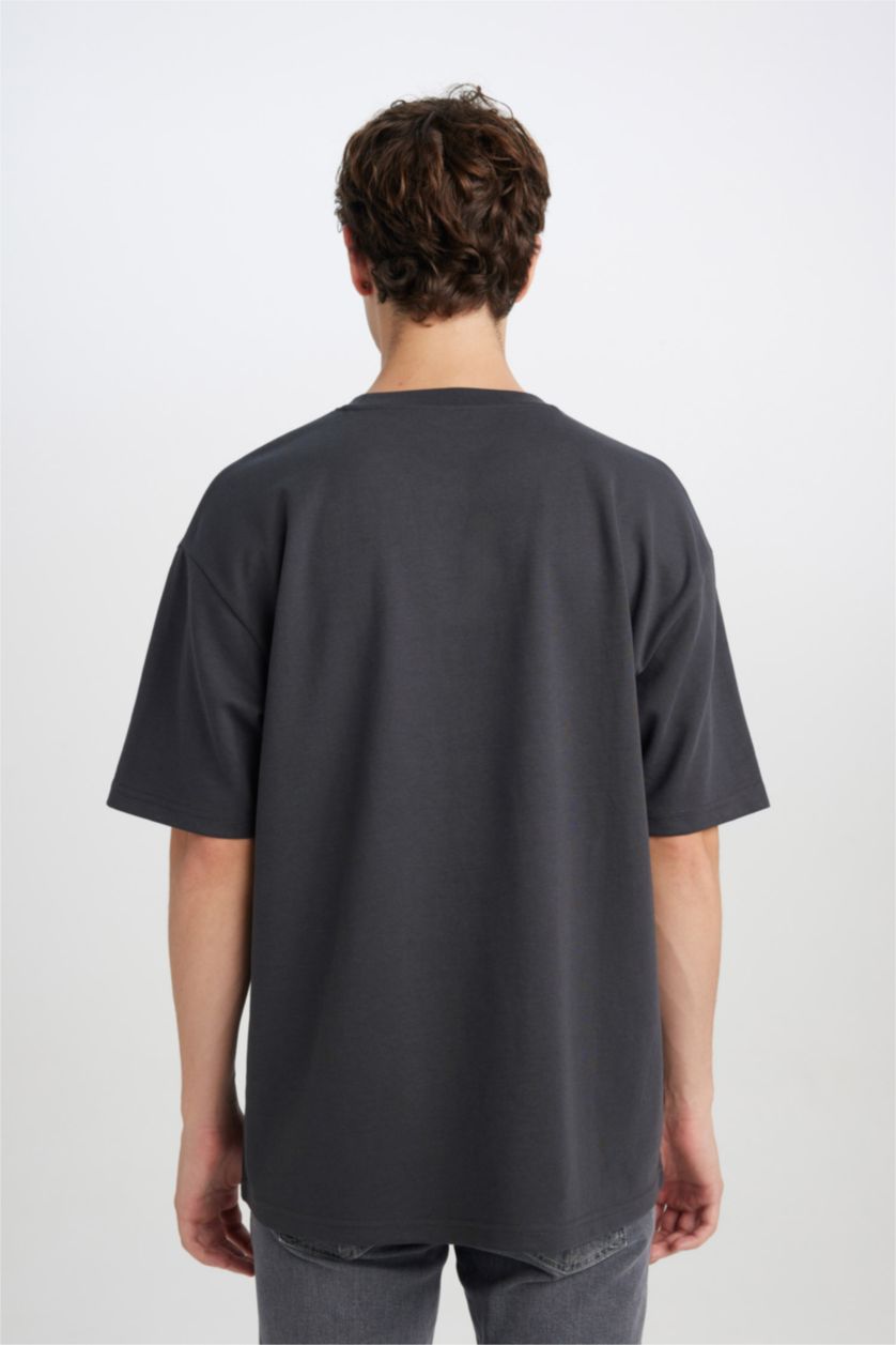 MAN Anthracite Oversize Crew Neck Basic T-Shirt