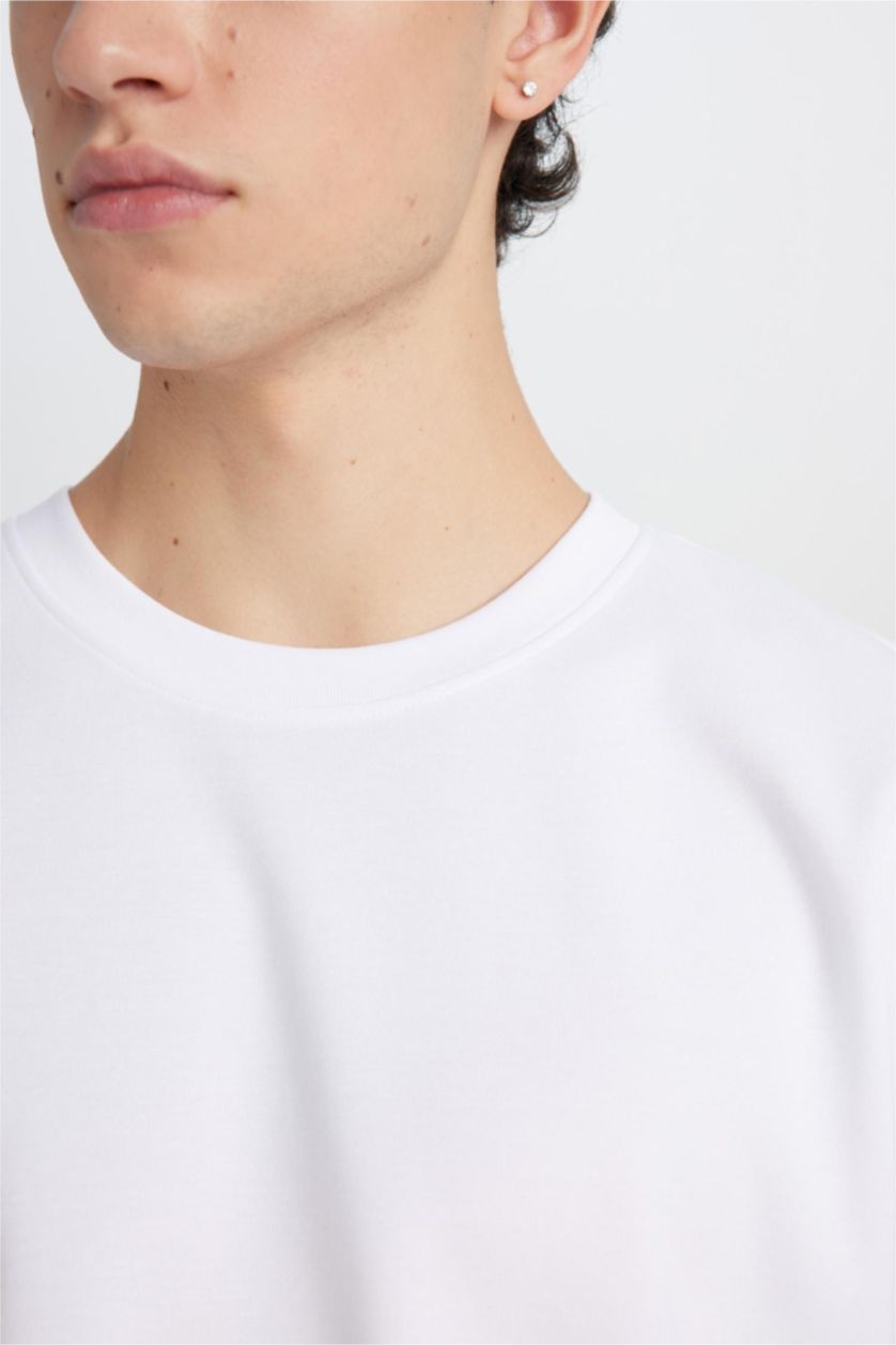 رجال أبيض Oversize Fit Short Sleeve T-Shirt