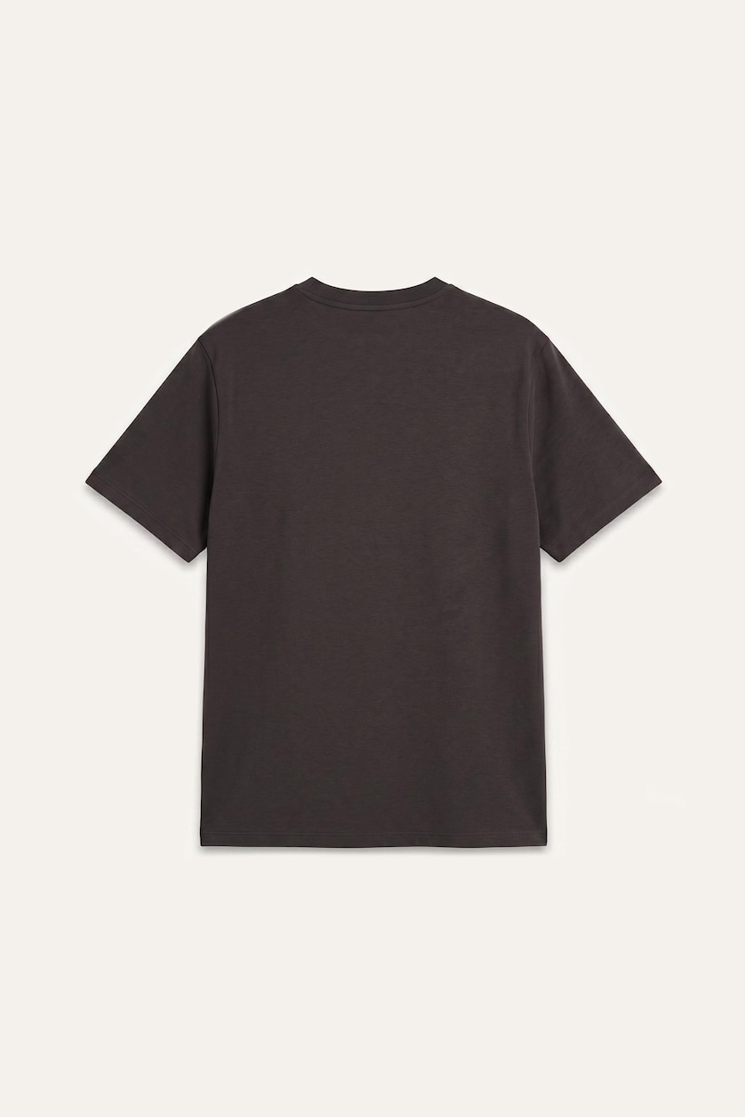 Erkek Kahve Kırışmaz Oversize Pamuklu Tişört