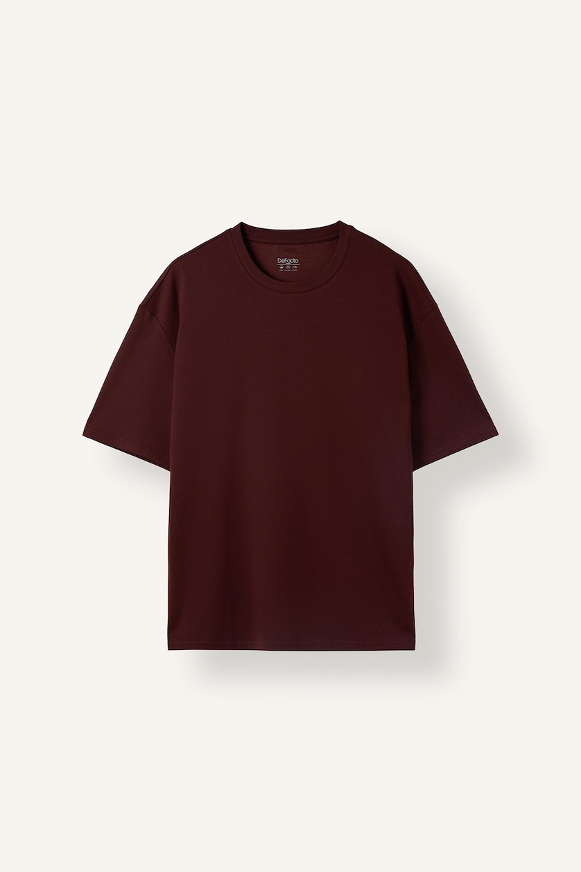 Men Dark Bordeaux Short Sleeve T-Shirt