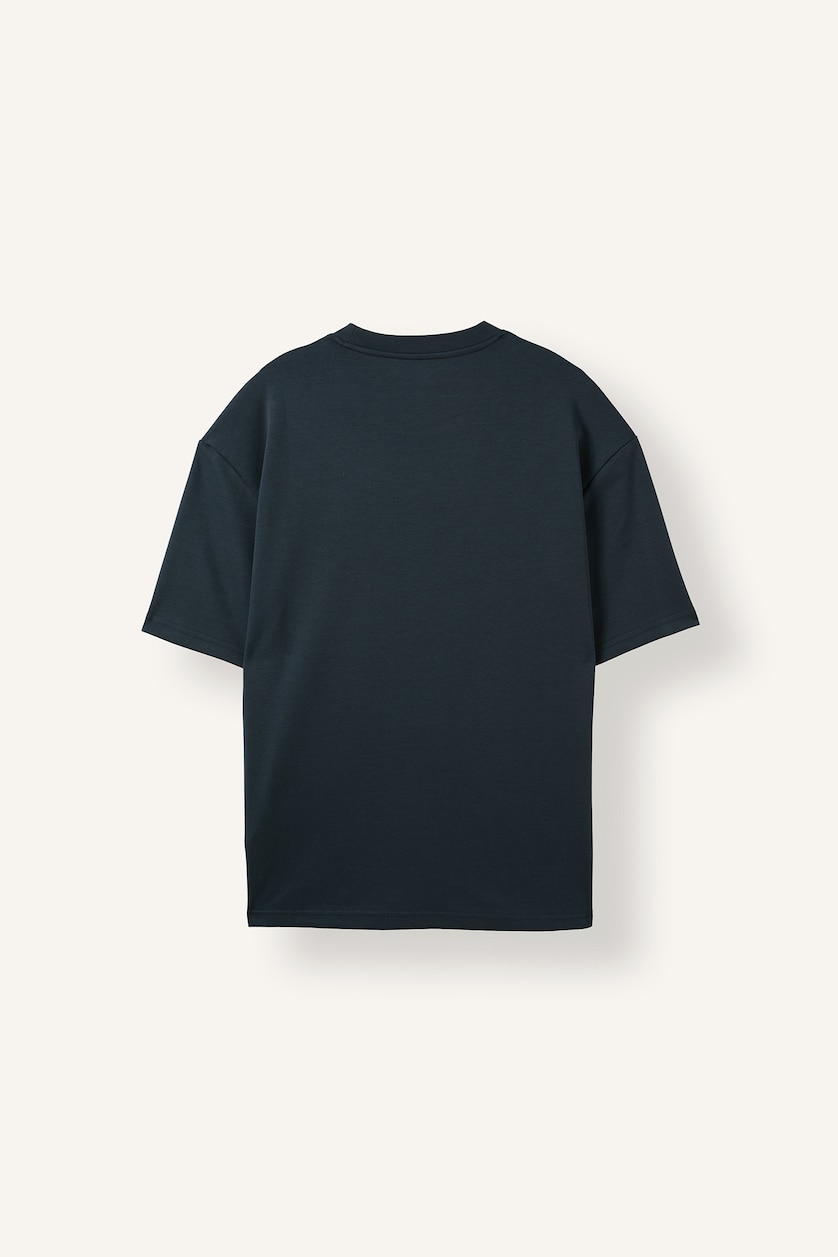 Erkek Koyu Yeşil Pamuklu Oversize Basic Tişört