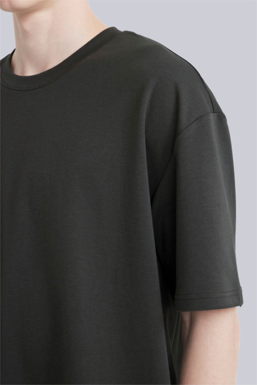 Erkek Antrasit Nefes Alabilen Oversize Tişört