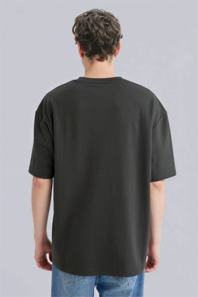 Erkek Antrasit Nefes Alabilen Oversize Tişört