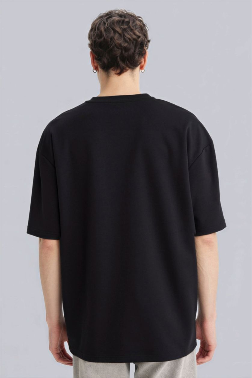 Erkek Siyah Nefes Alabilen Oversize Tişört