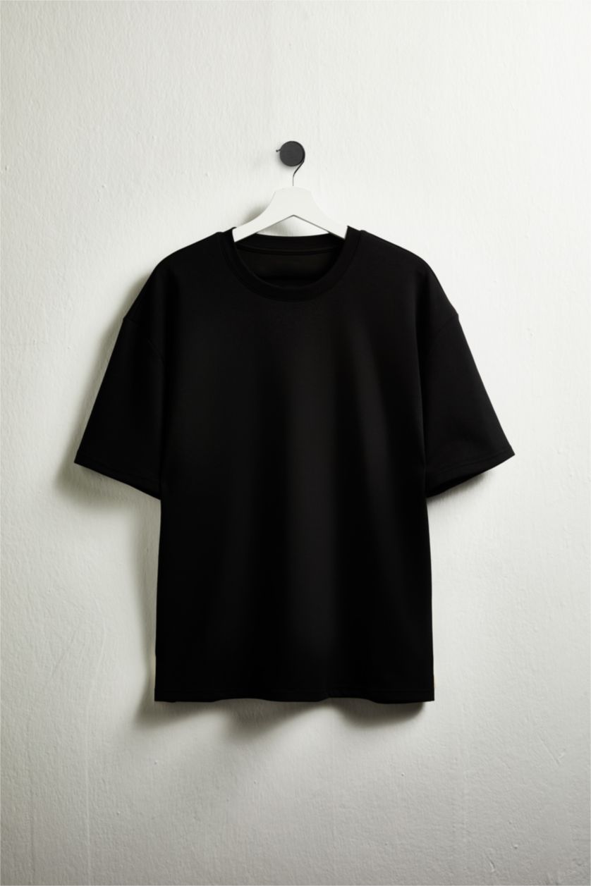 Мужчины Черный Дышащая футболка оверсайз