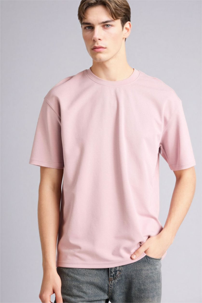 Мужчины Розовый Тыныс алатын Oversize футболка