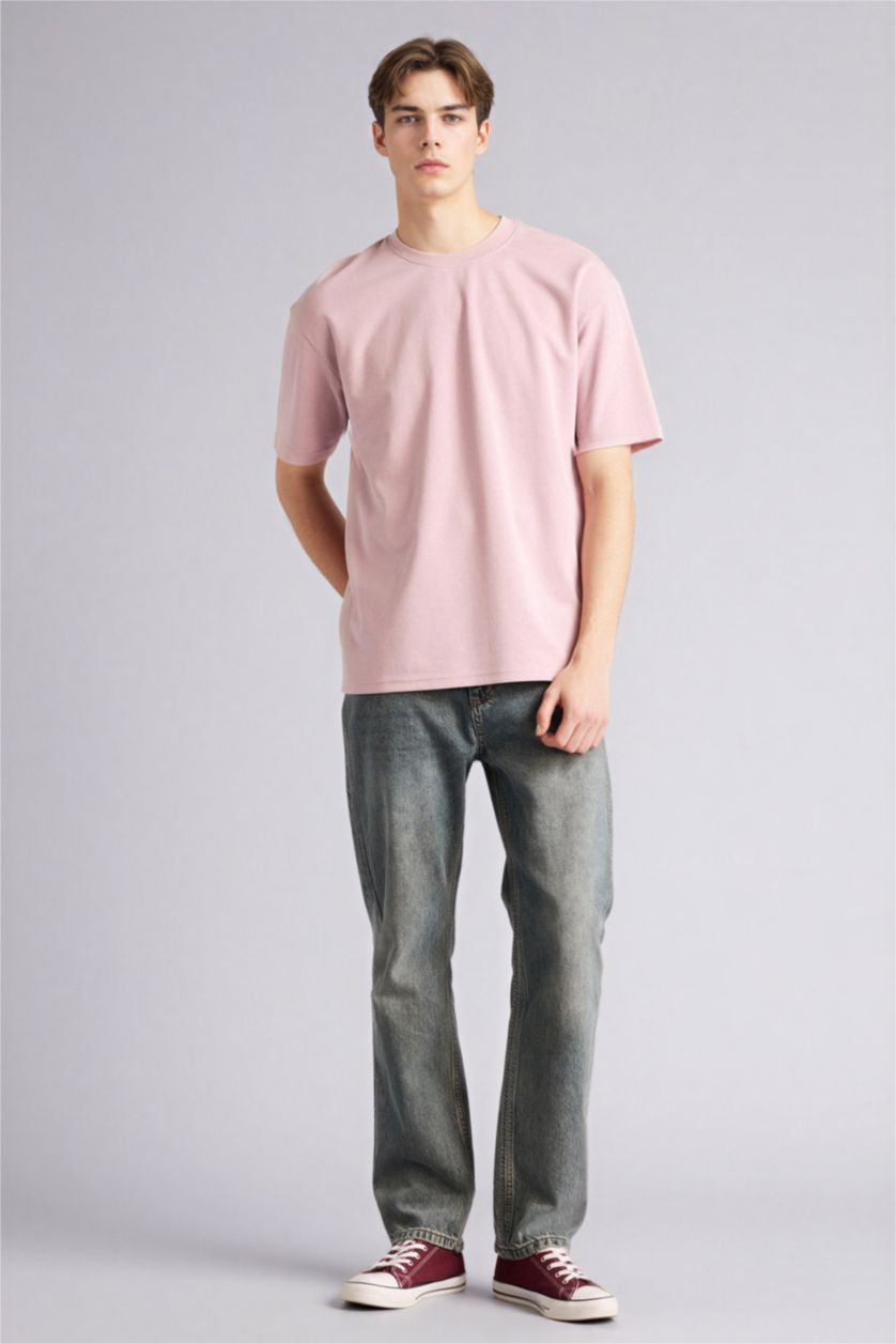 Мужчины Розовый Тыныс алатын Oversize футболка