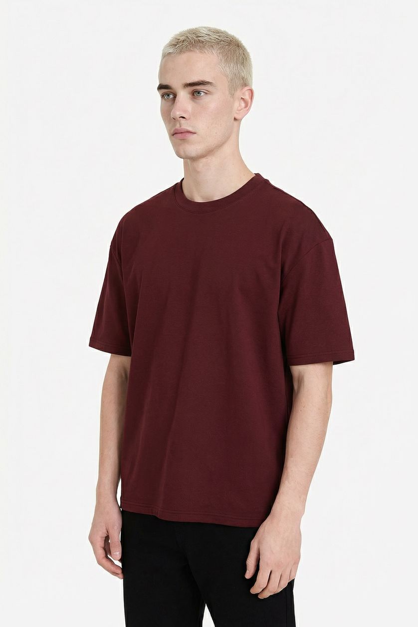 Man Bordeaux Breathable Oversize T-Shirt