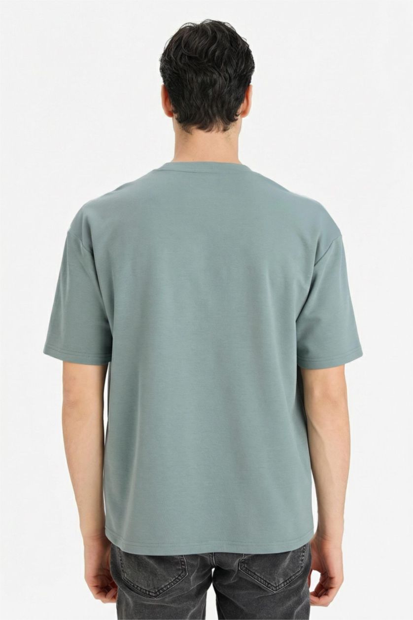 Erkek Yeşil Nefes Alabilen Oversize Tişört