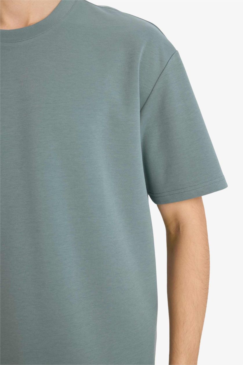 Erkek Yeşil Pamuklu Oversize Tişört