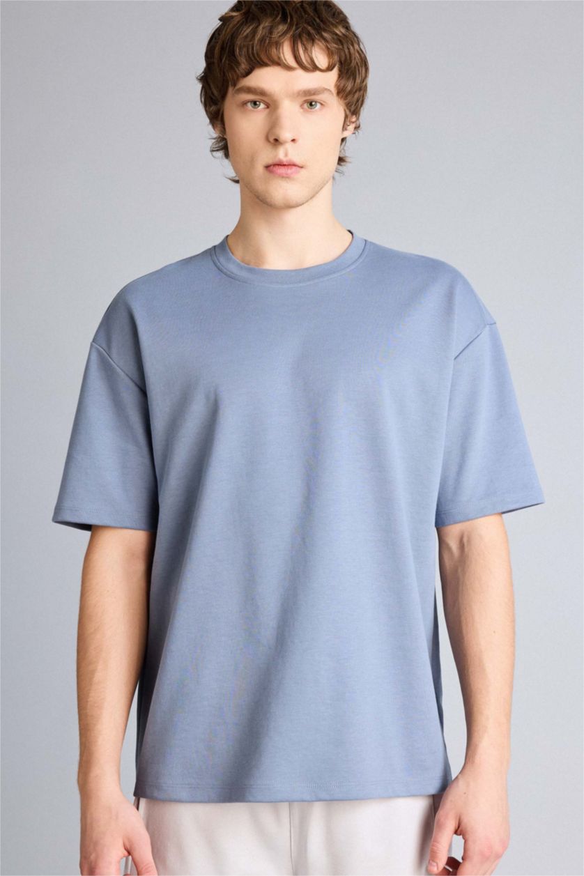 Man Grey تيشيرت اوفر سايزقماش يسمح بمرور الهواء