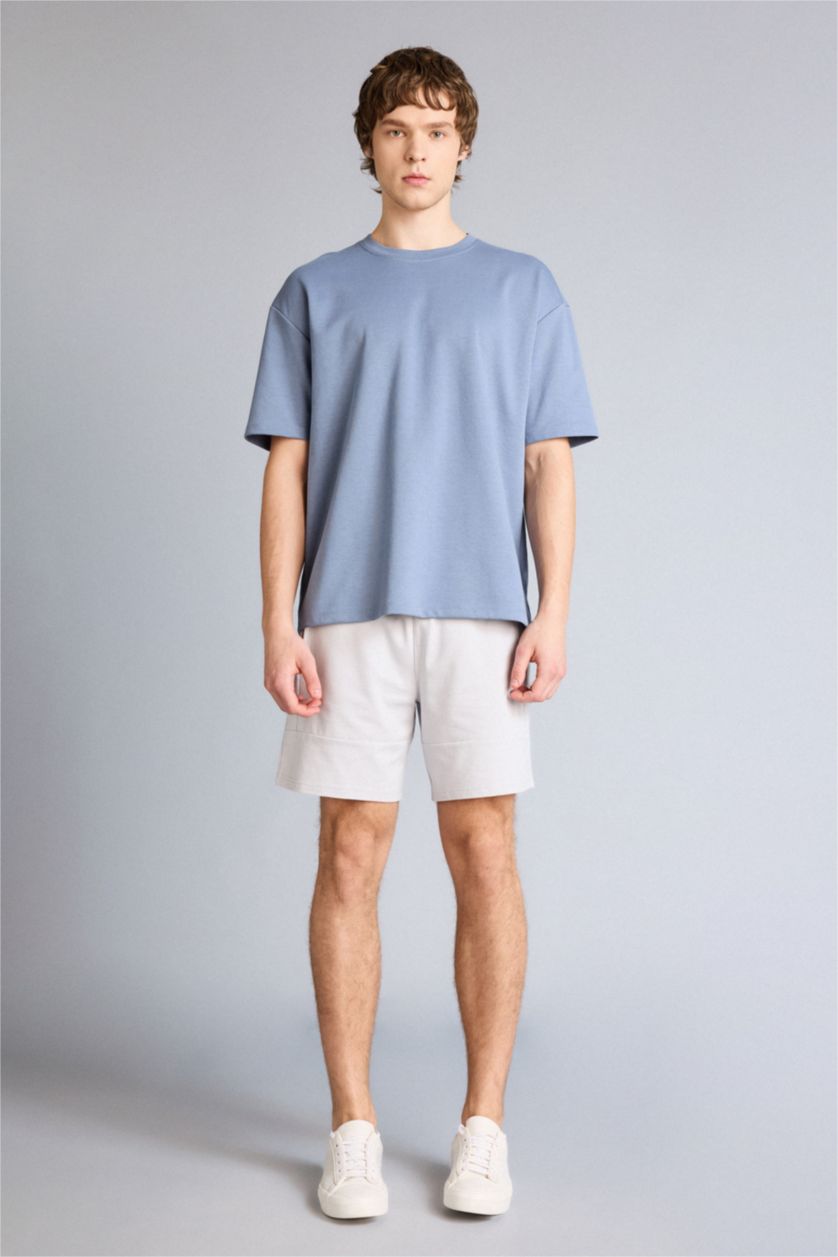 Man Grey تيشيرت اوفر سايزقماش يسمح بمرور الهواء