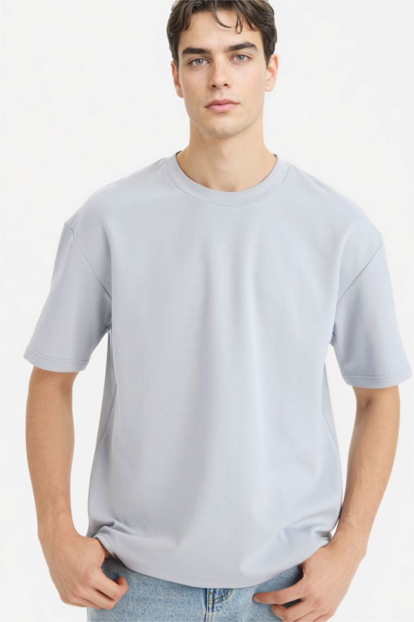 MAN Light Grey Oversize Fit Crew Neck Short Sleeve T-Shirt