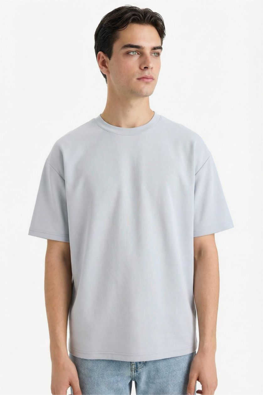 MAN Light Grey Oversize Fit Crew Neck Short Sleeve T-Shirt