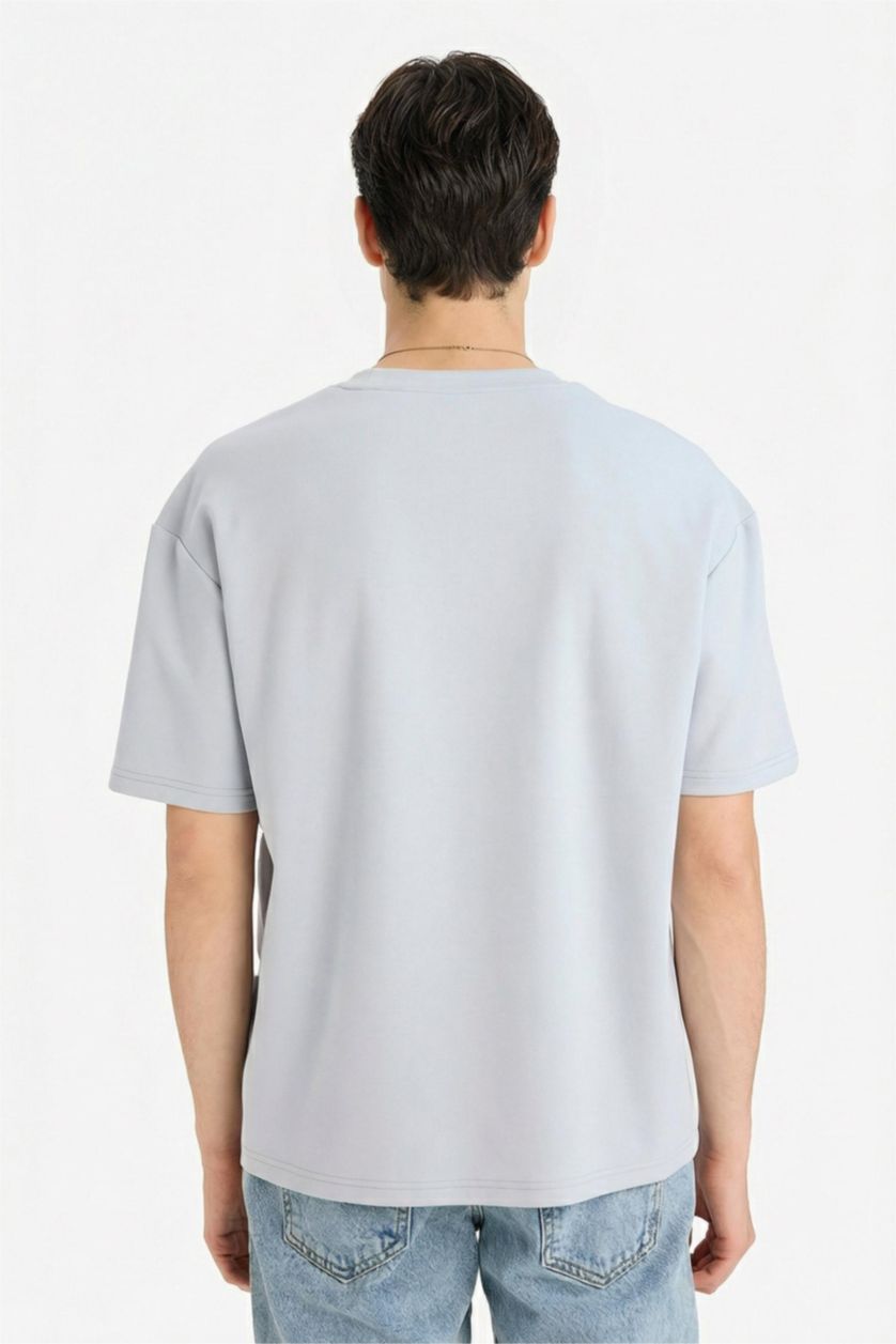 MAN Light Grey Oversize Fit Crew Neck Short Sleeve T-Shirt