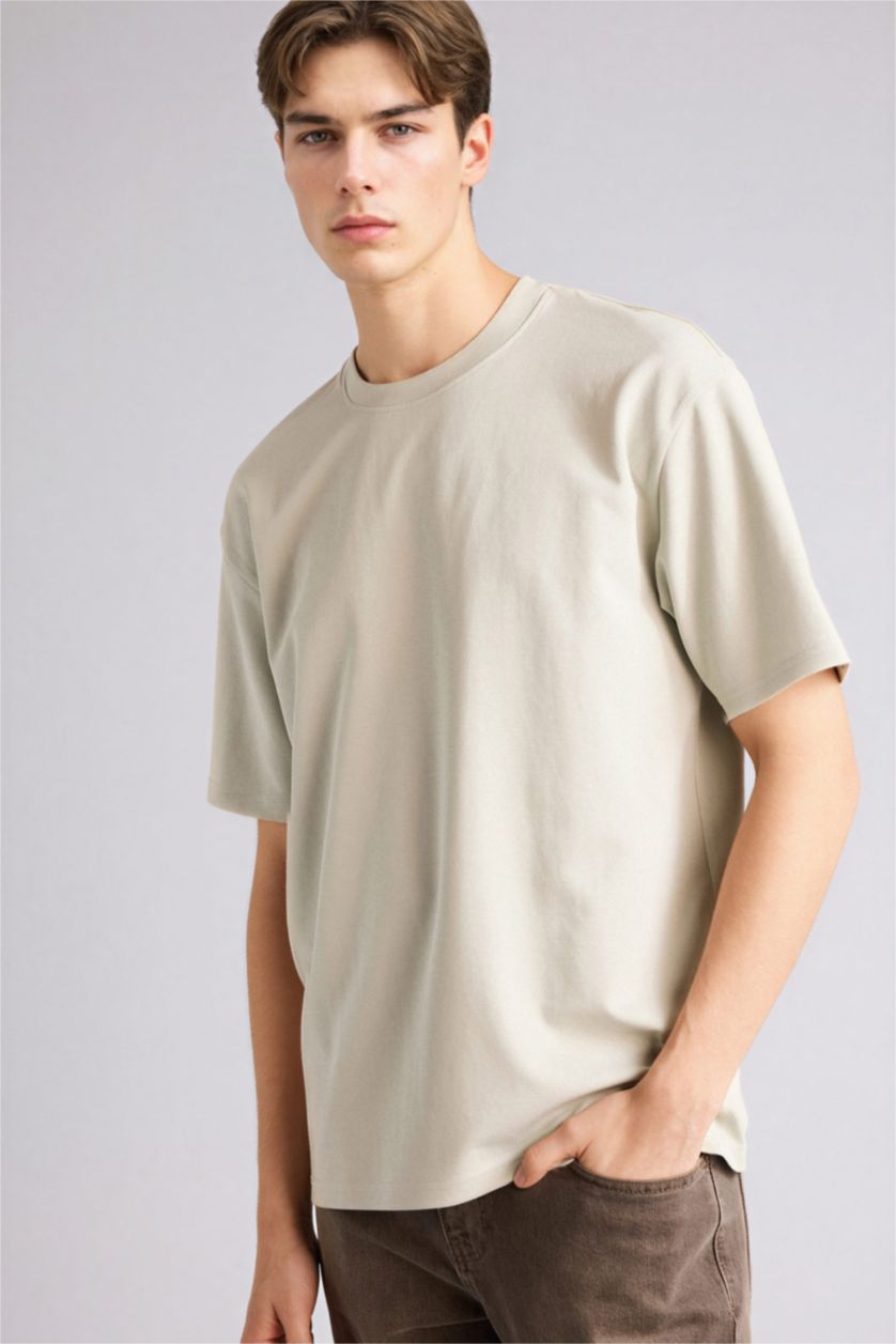 Мужчины Светлый хаки Тыныс алатын Oversize футболка