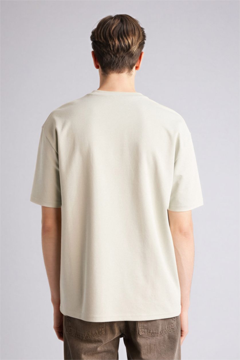 Мужчины Светлый хаки Тыныс алатын Oversize футболка