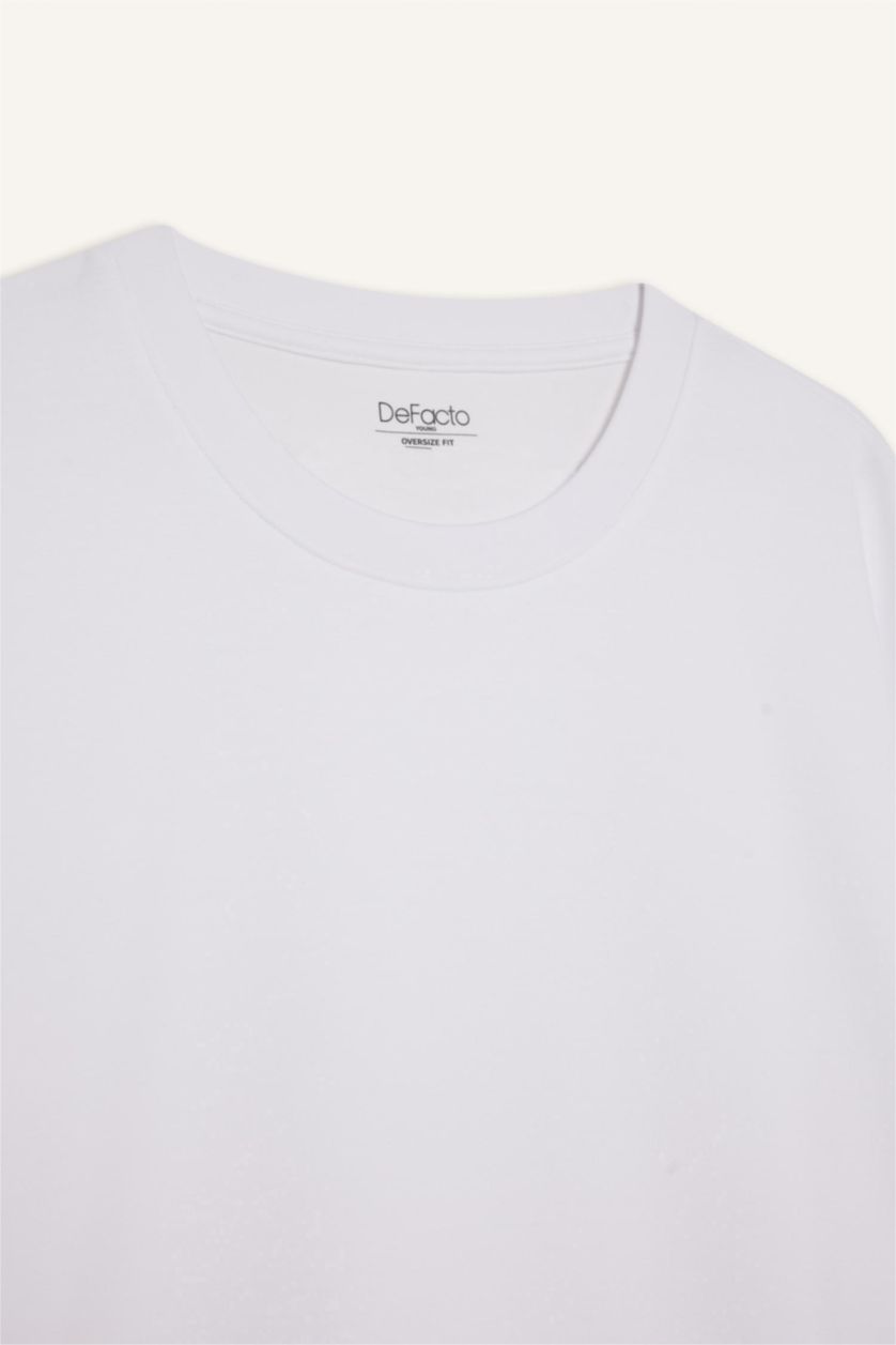 HOMME Blanc Oversize Crew Neck Short Sleeve T-Shirt
