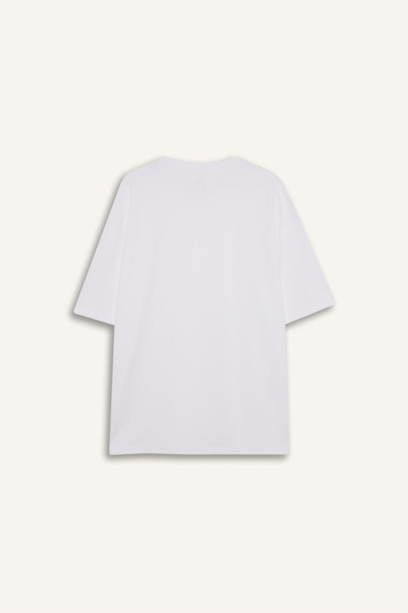 HOMME Blanc Oversize Crew Neck Short Sleeve T-Shirt