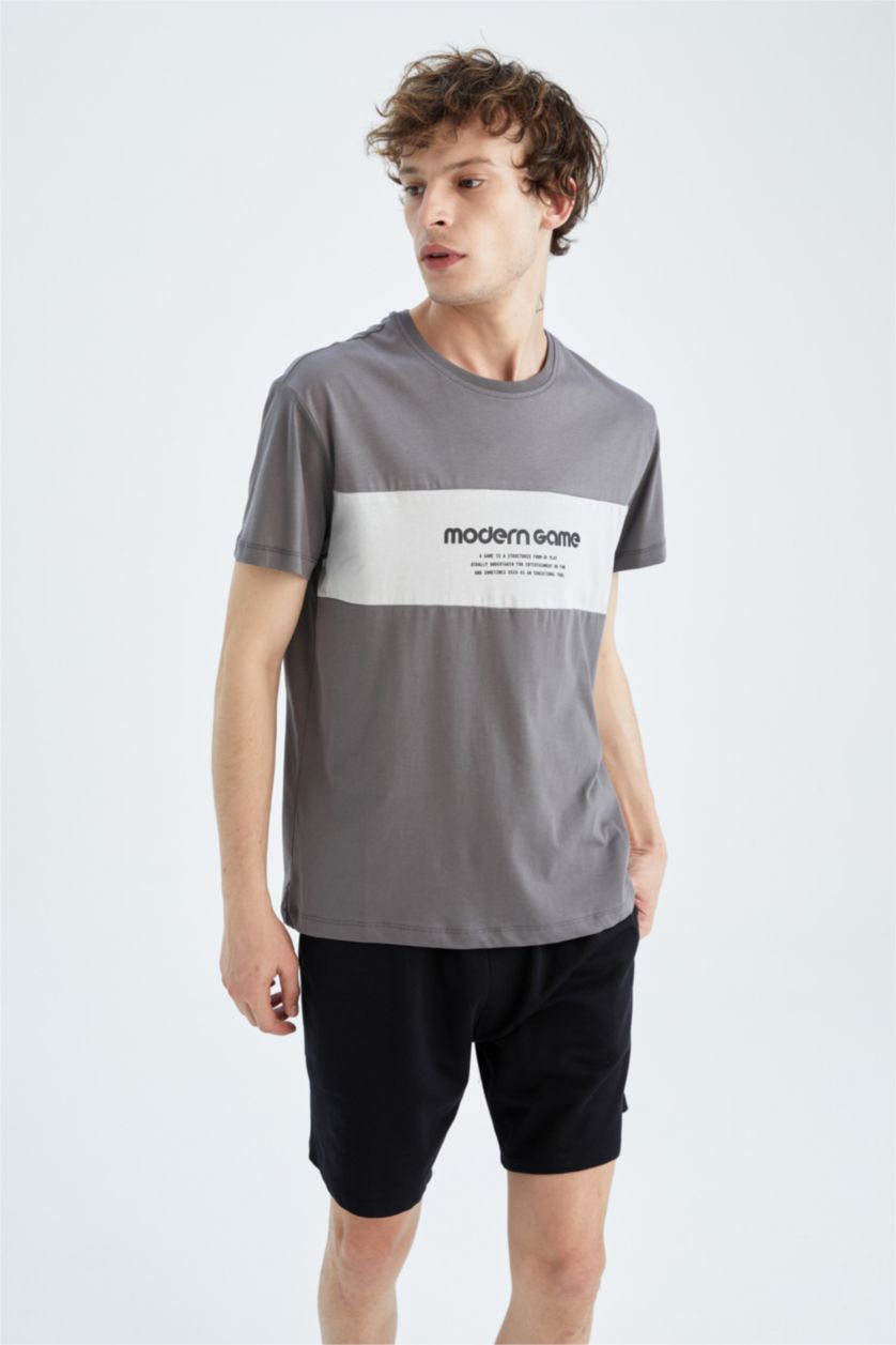MAN Anthracite Regular Fit Crew Neck Short Sleeve T-Shirt
