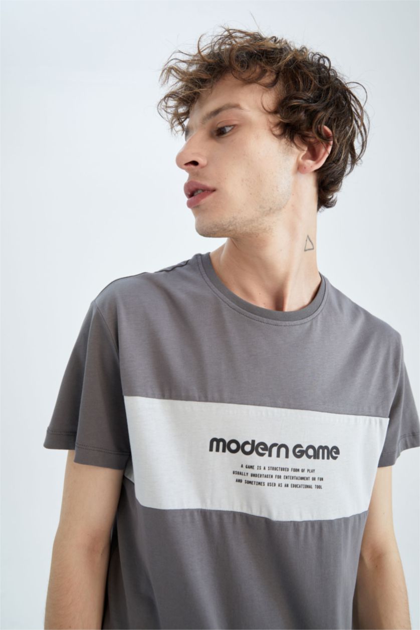 MAN Anthracite Regular Fit Crew Neck Short Sleeve T-Shirt