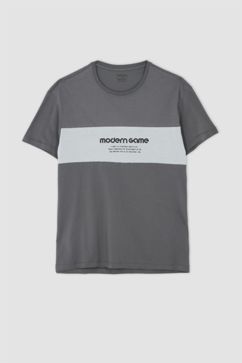 MAN Anthracite Regular Fit Crew Neck Short Sleeve T-Shirt