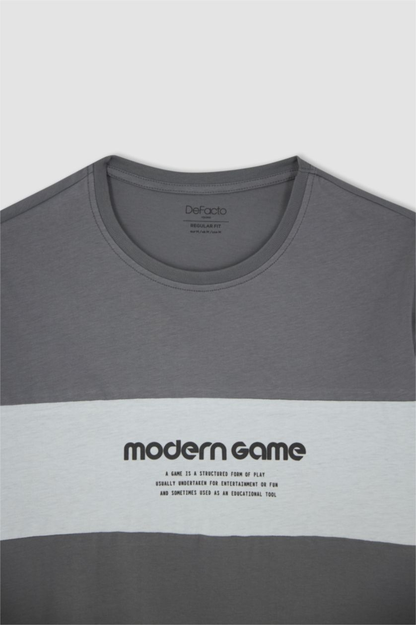 MAN Anthracite Regular Fit Crew Neck Short Sleeve T-Shirt