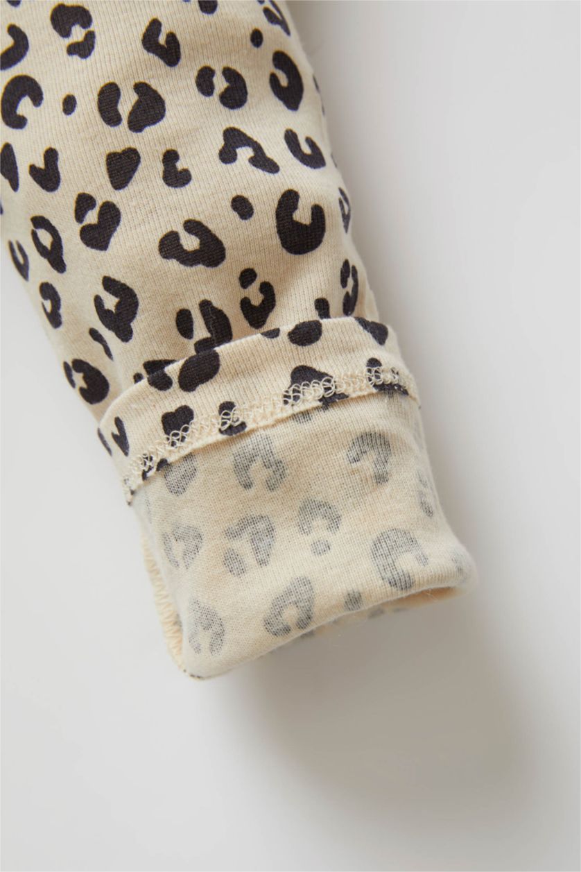 Kız Bebek Taş Kız Bebek Tavşan Baskılı Yenidoğan Kısa Kollu Pamuklu Çıtçıtlı Body