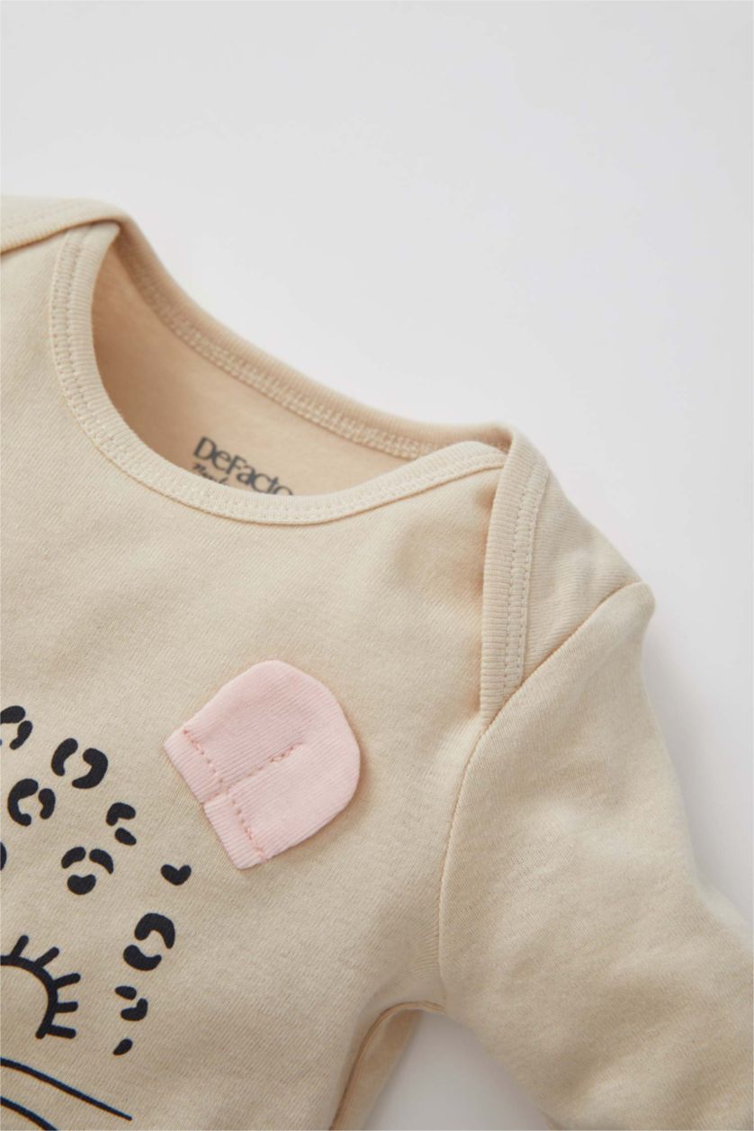 BABY GIRL Stone Baby Girl Printed Long Sleeve Newborn Cotton Snap Body