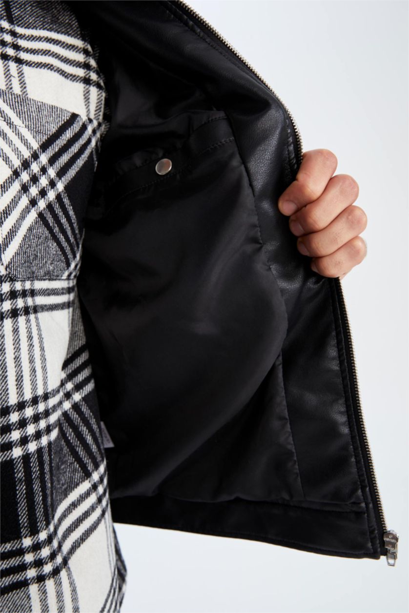 MAN Black Faux Leather Jacket