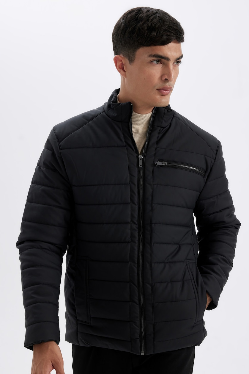 MAN Black Zipper Faux Leather Jacket