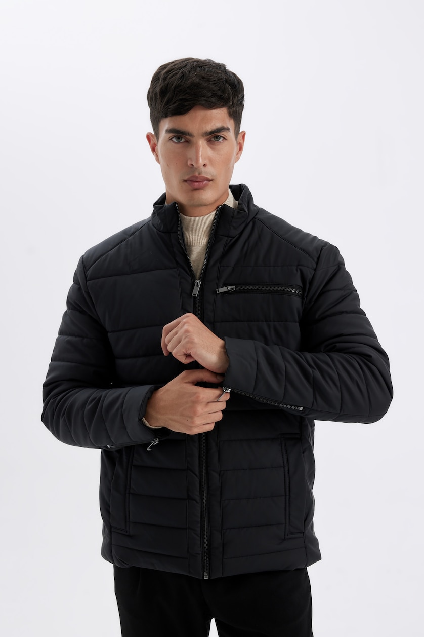 MAN Black Zipper Faux Leather Jacket