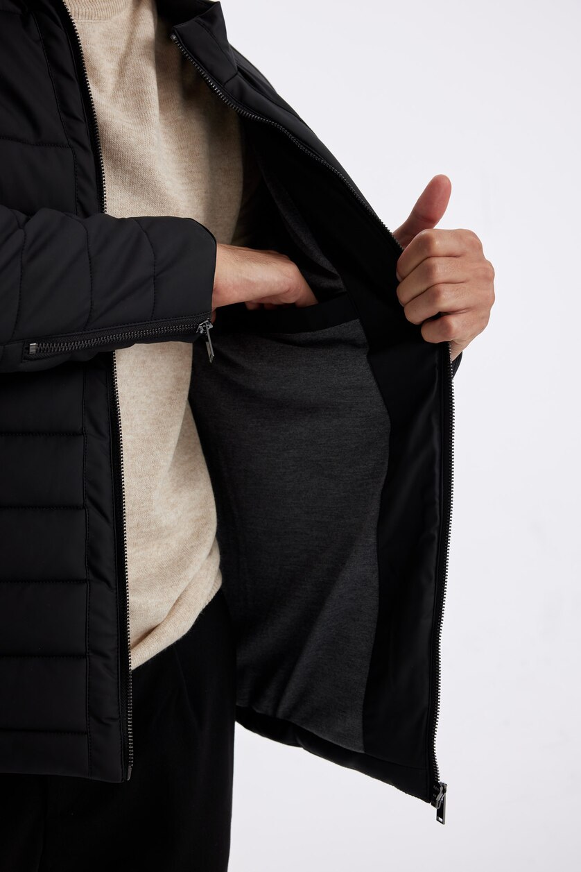 MAN Black Zipper Faux Leather Jacket